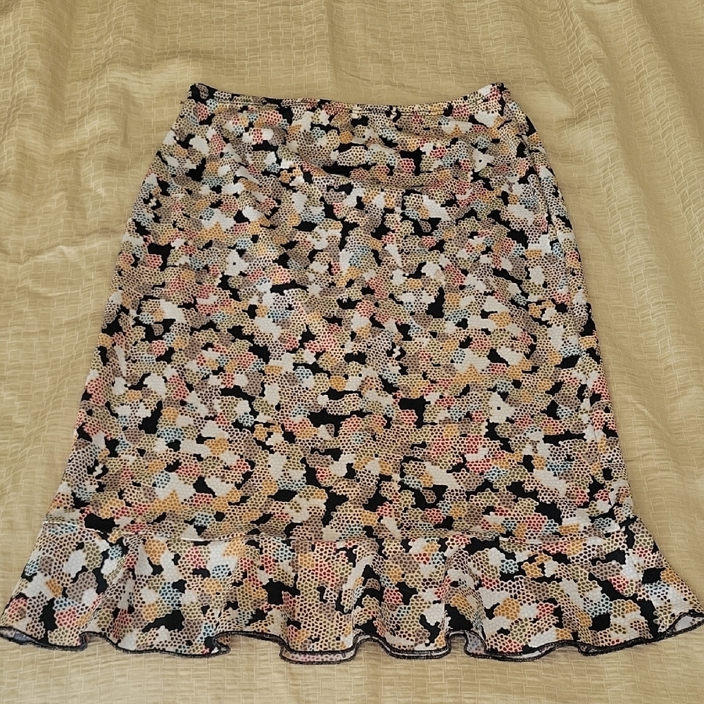 BCBG Black and White Sequin Ruffled Pencil Skirt - Size S